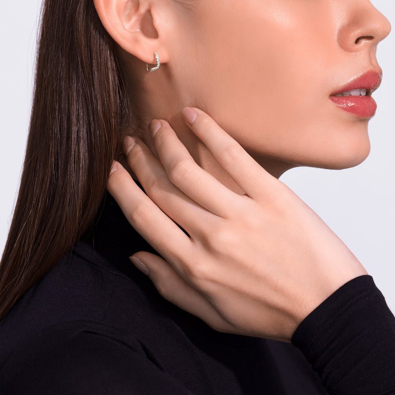 Diamond and gold Eira hoops