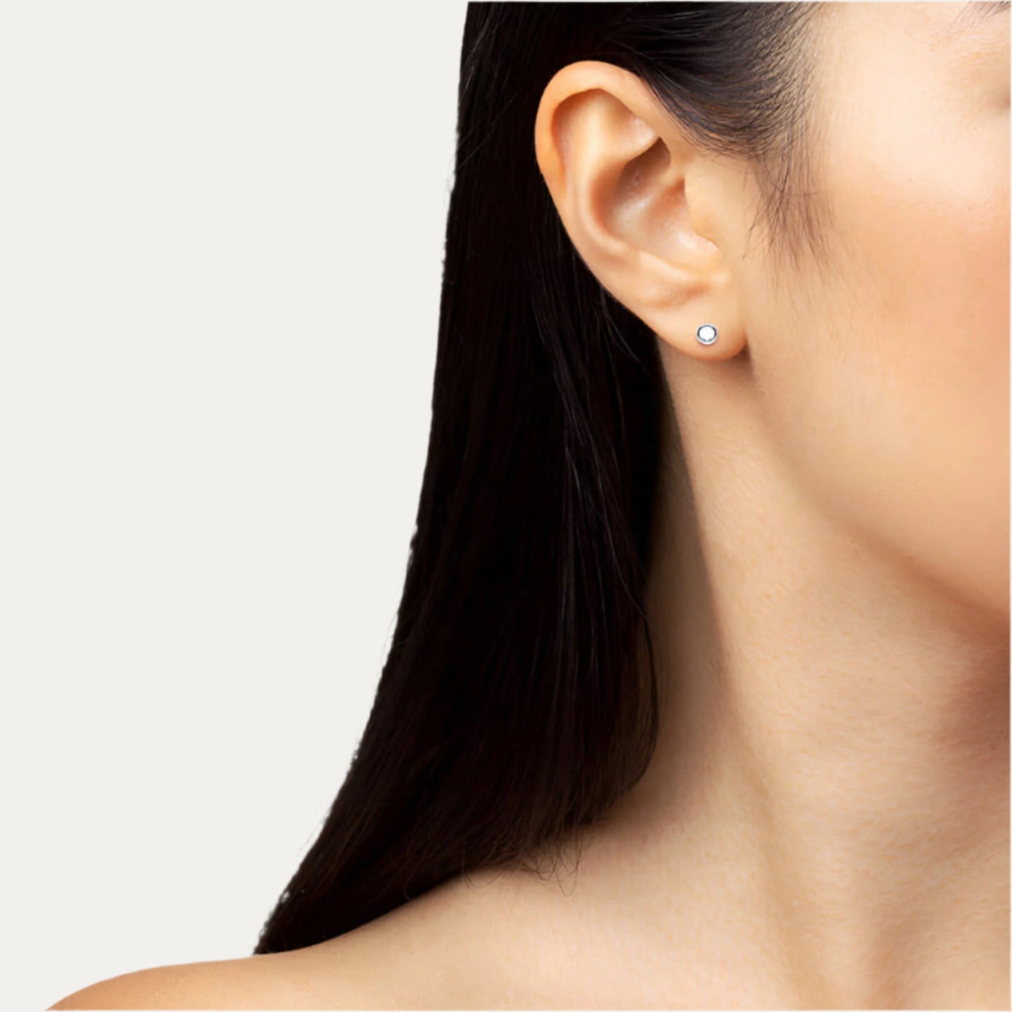 Diamond and white gold solitaire studs