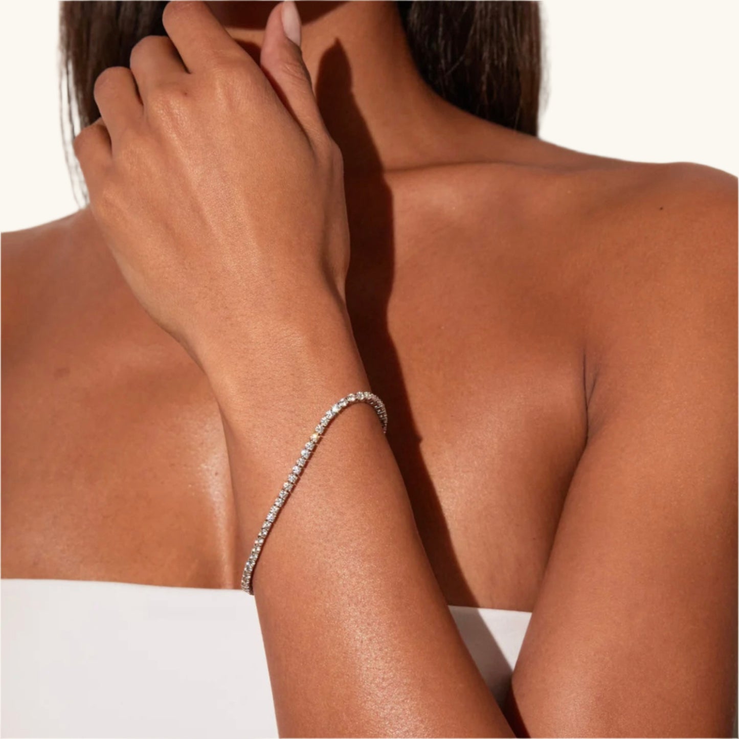 Diamond and white gold tennis bracelet