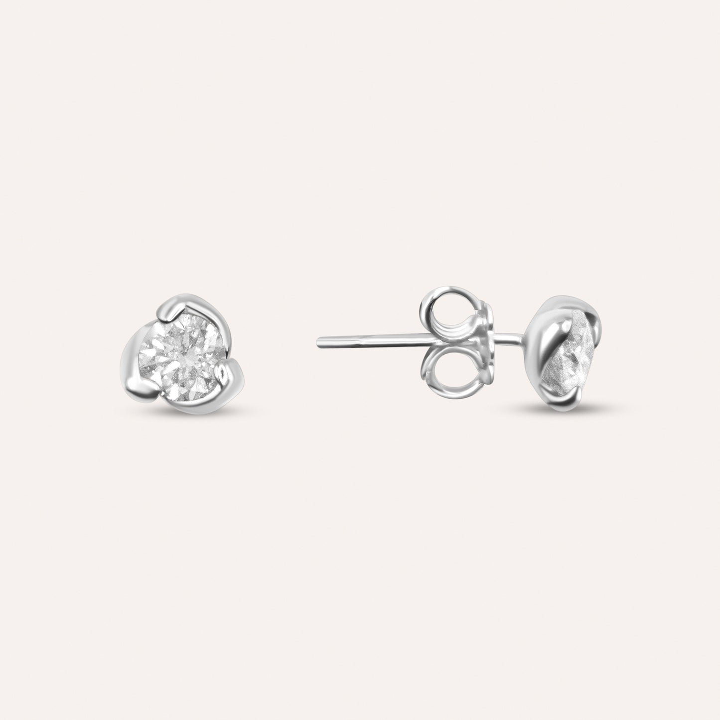 Diamond and white gold solitaire studs