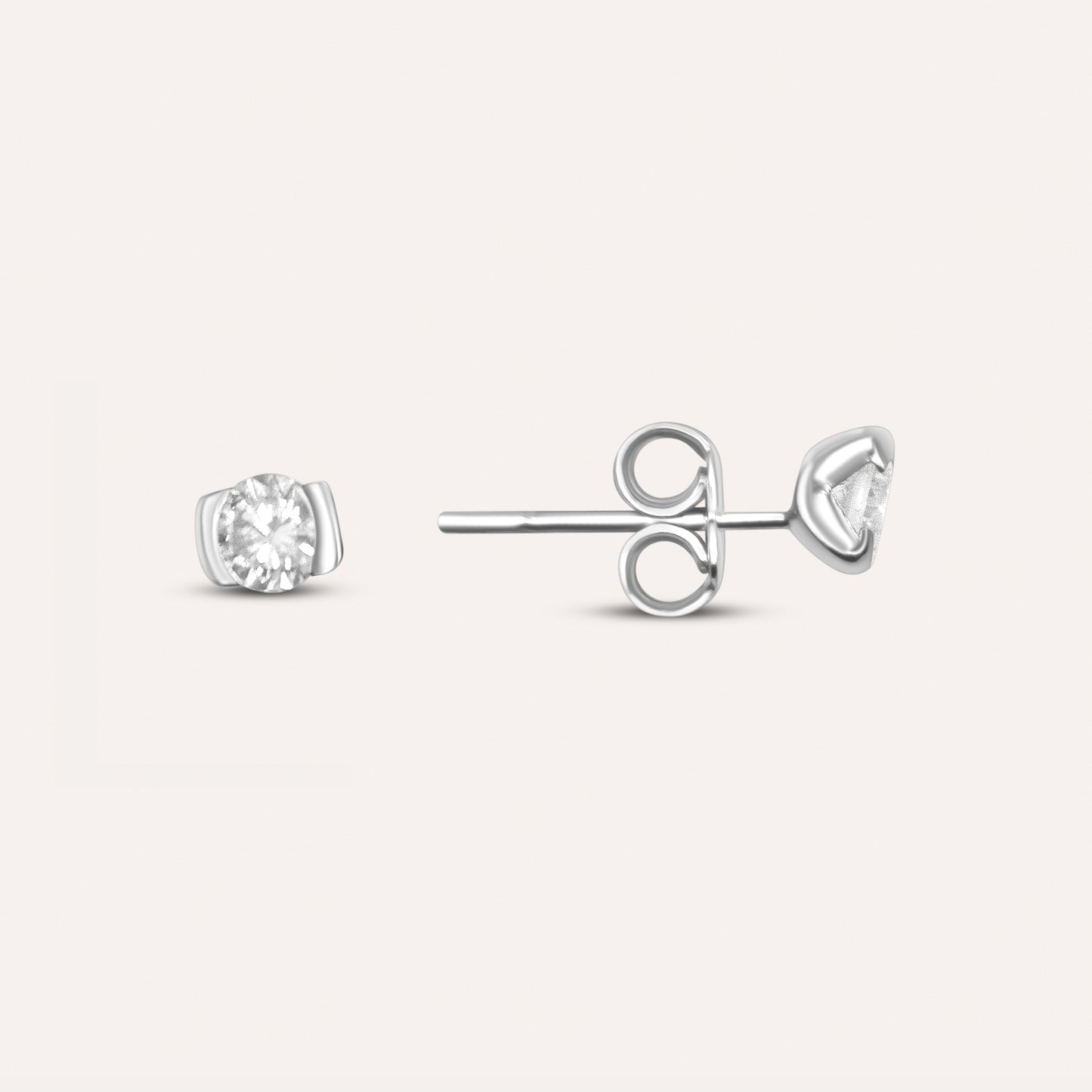Diamond and white gold solitaire studs