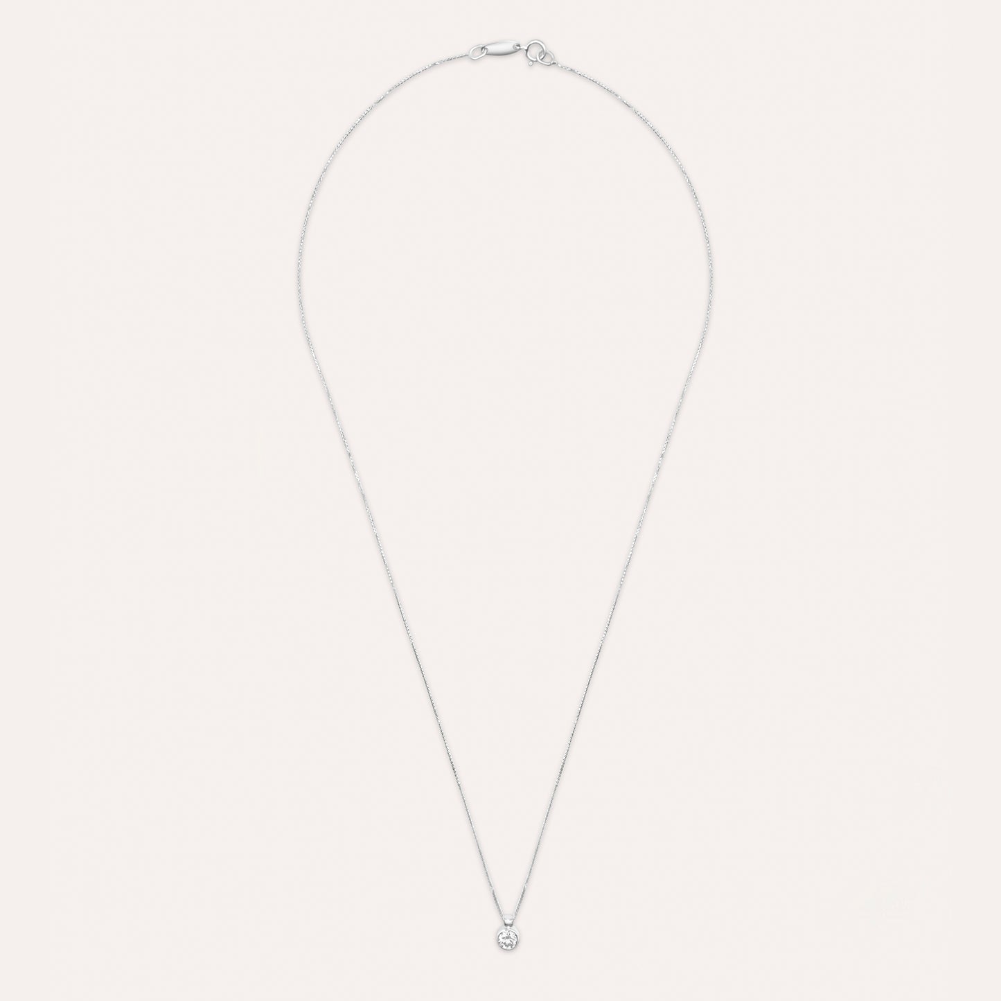 Diamond and white gold solitaire necklace