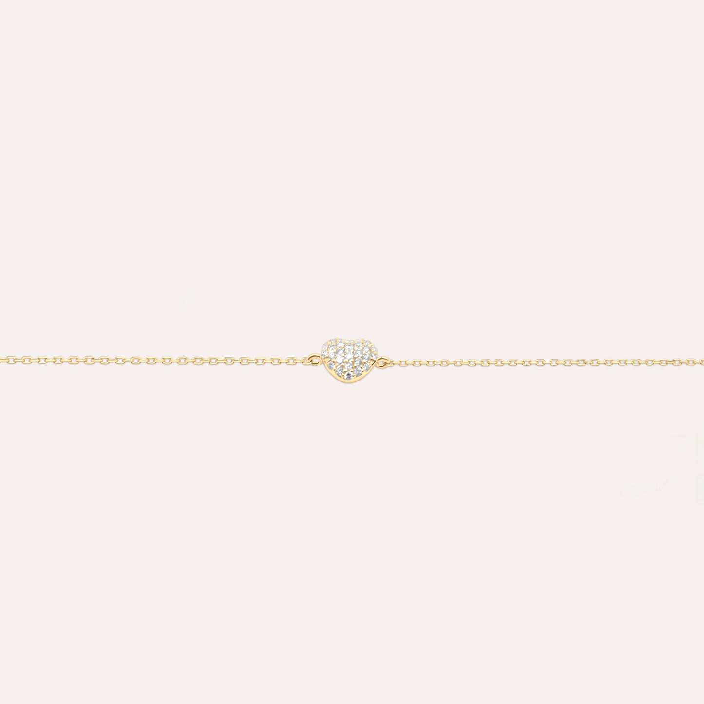 Diamond and gold heart bracelet