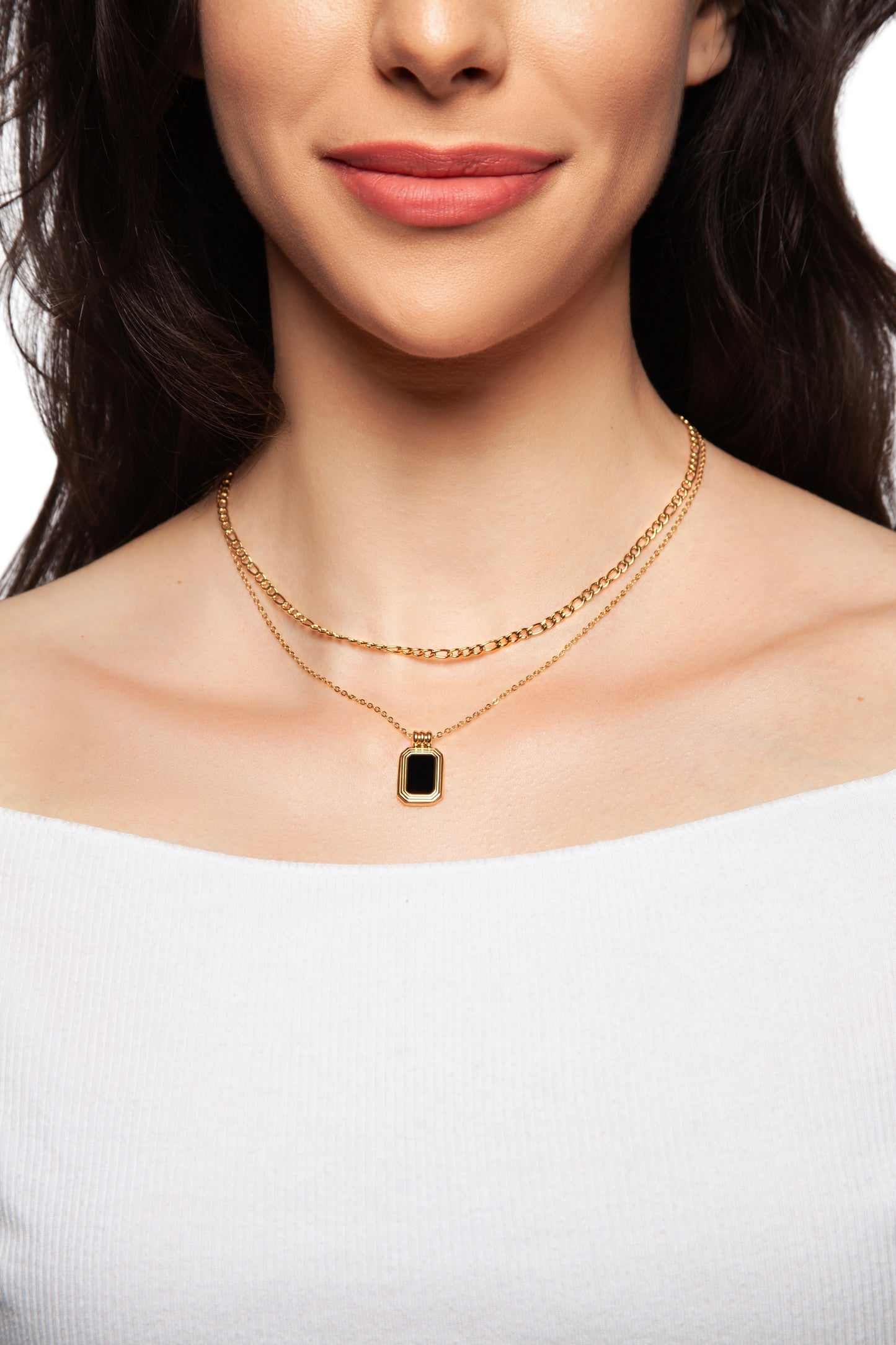 Black Onyx Multi Layered Necklace