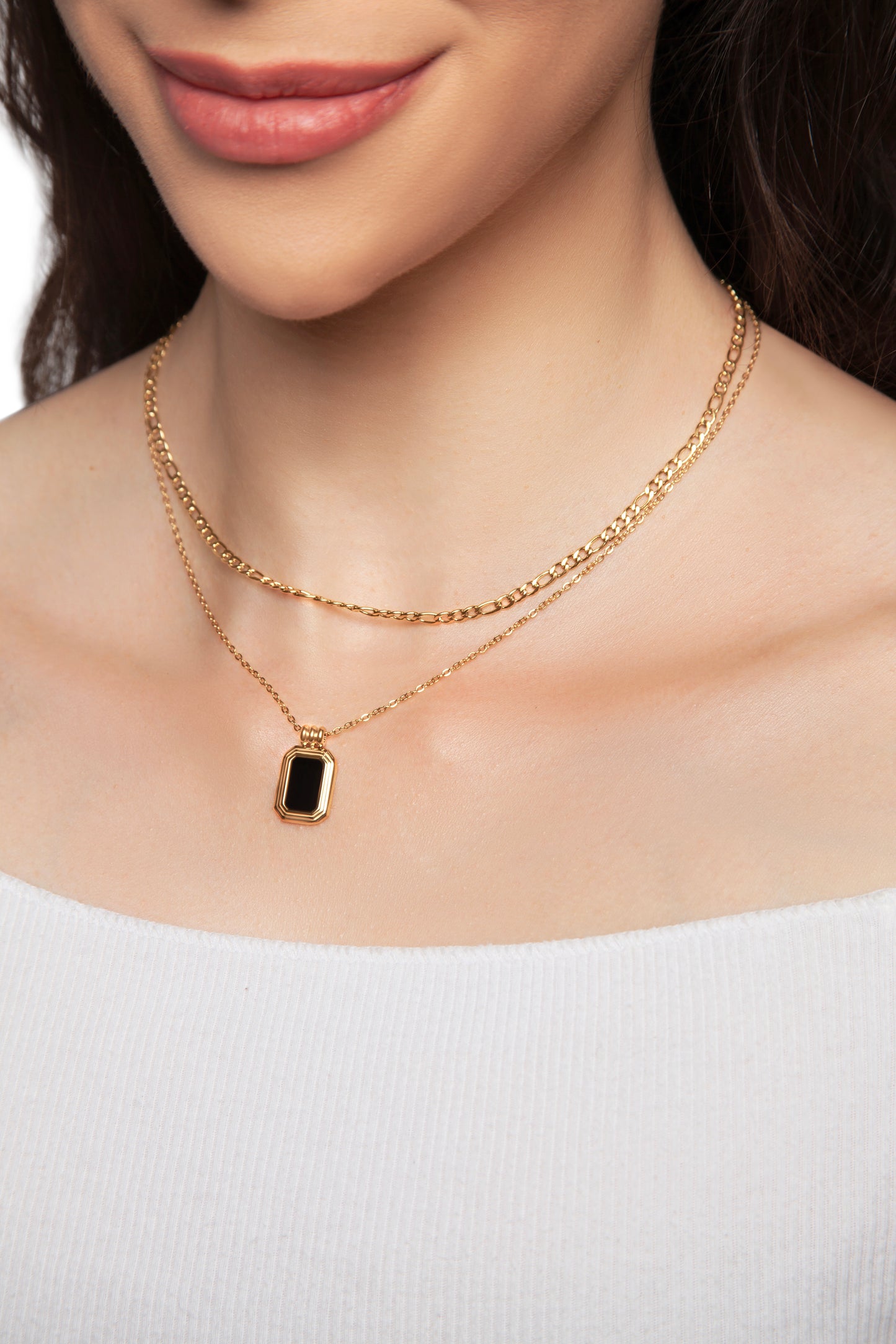 Black Onyx Multi Layered Necklace
