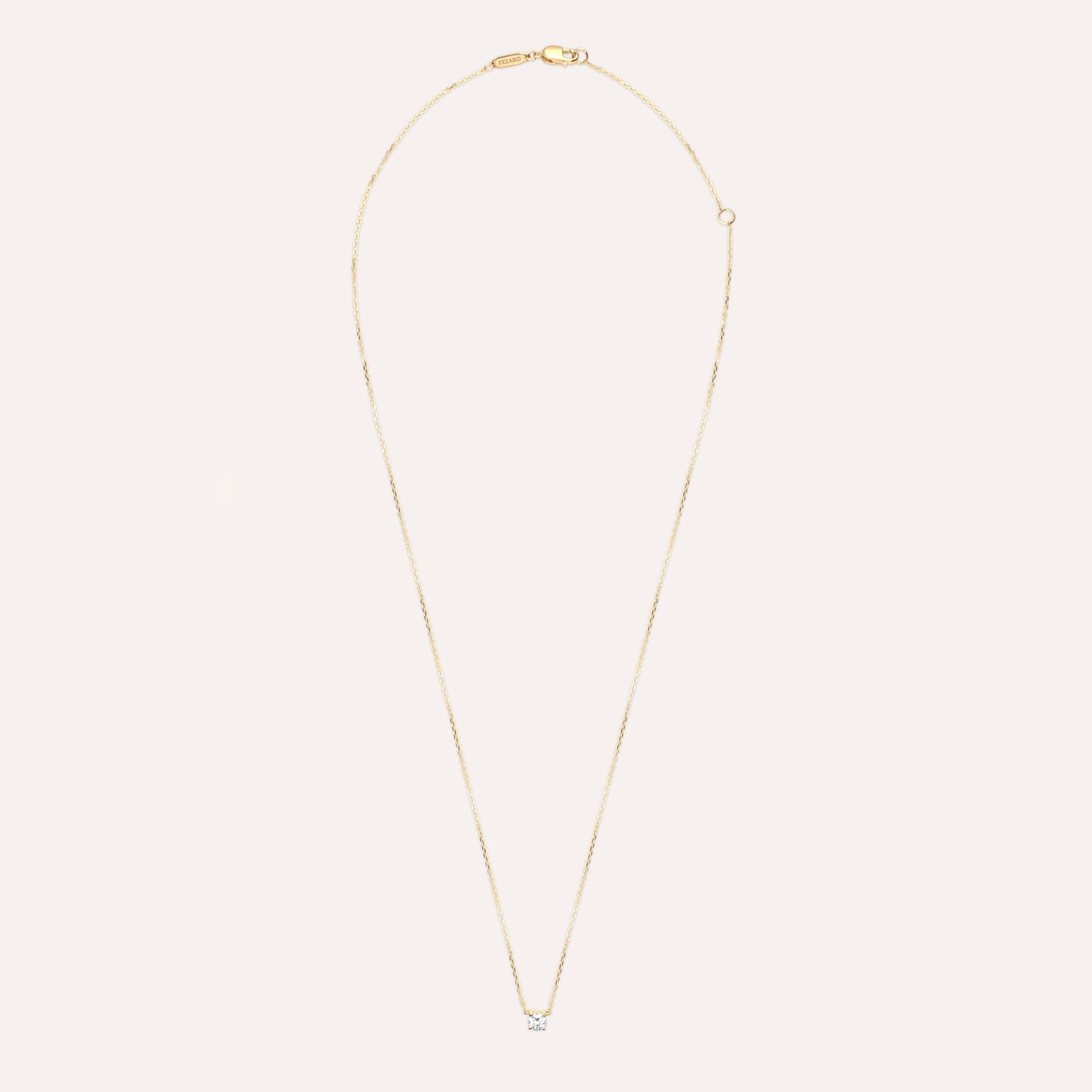 Diamonds and gold solitaire medium Elia necklace