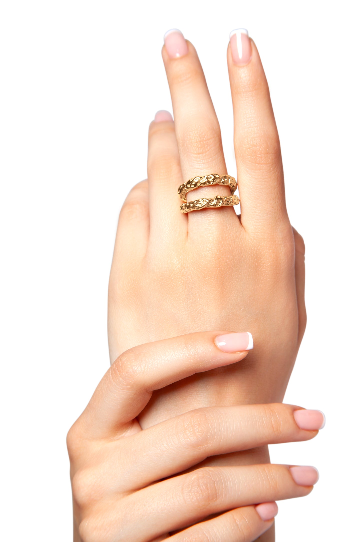 Hammered Double Layered Ring