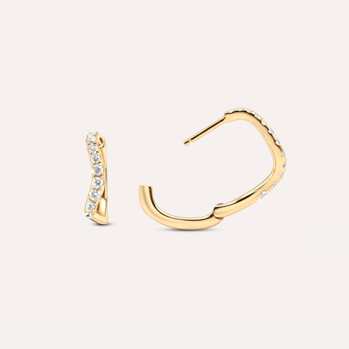 Diamond and gold Eira hoops