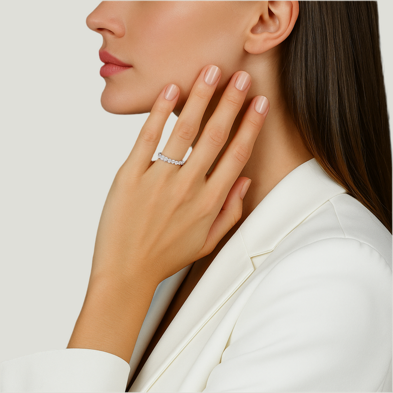 Diamond and white gold eternity ring