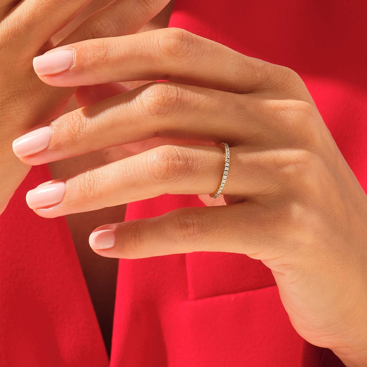 Diamonds and Gold Eternity Mini Ring