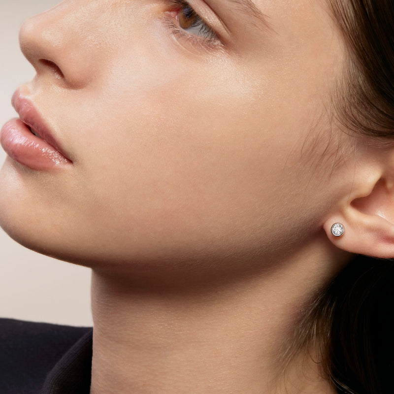 Diamond and white gold solitaire studs