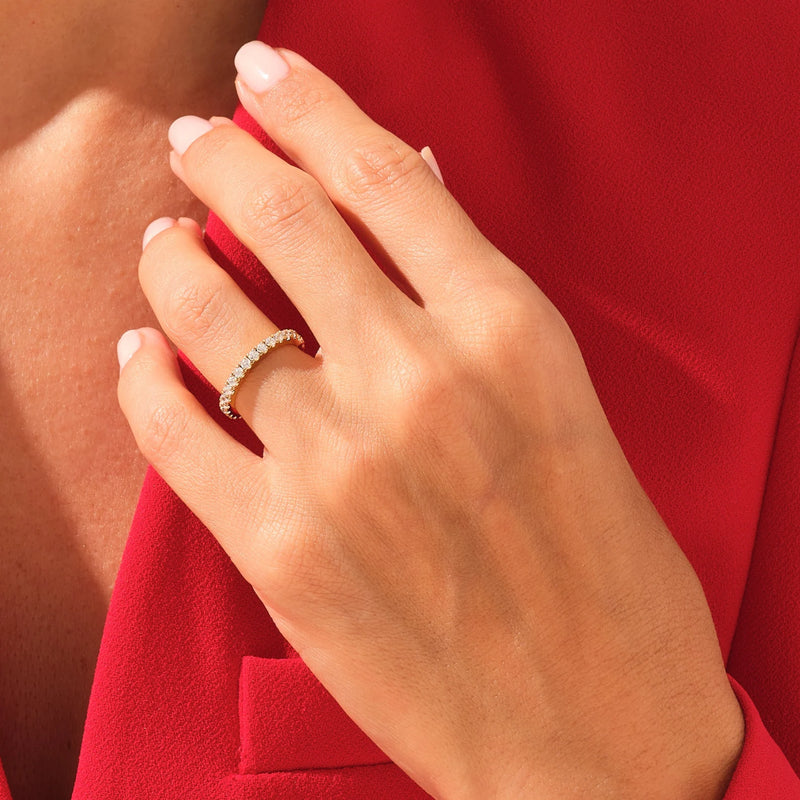 Diamonds and Gold Eternity Medium Ring