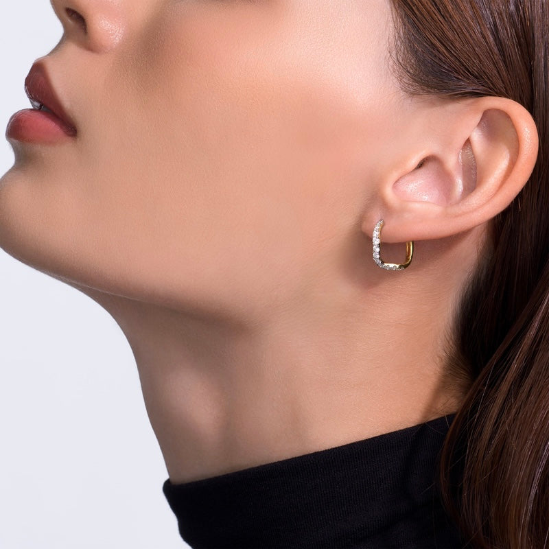 Diamond and gold Eira hoops