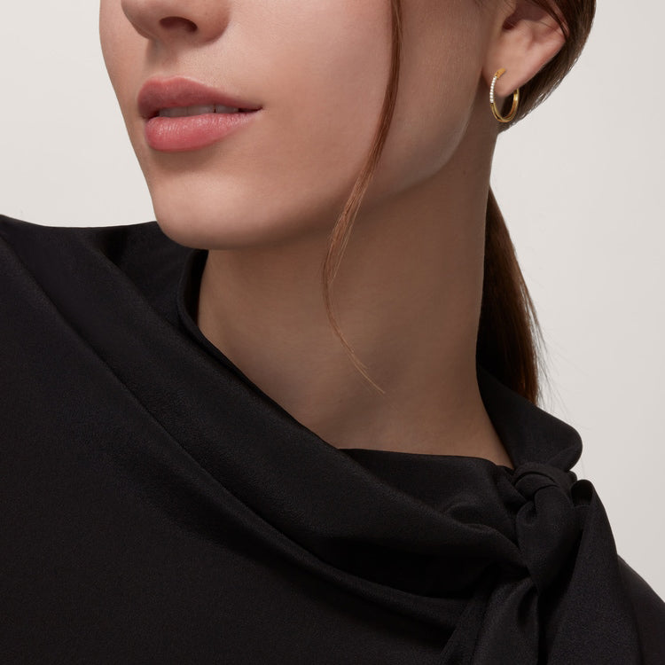 Diamonds and Gold Vela Hoops