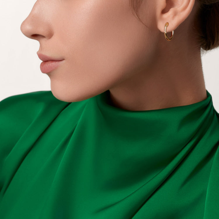 Diamonds and Gold Mini Vela Hoops