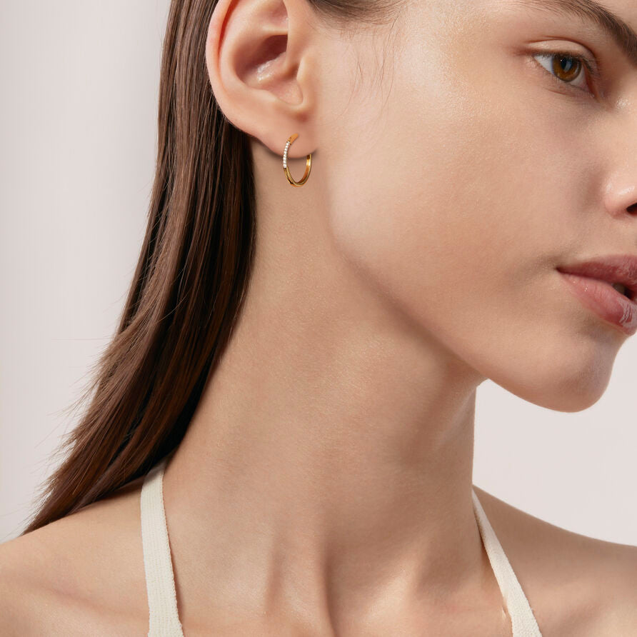 Diamonds and Gold Vela Hoops