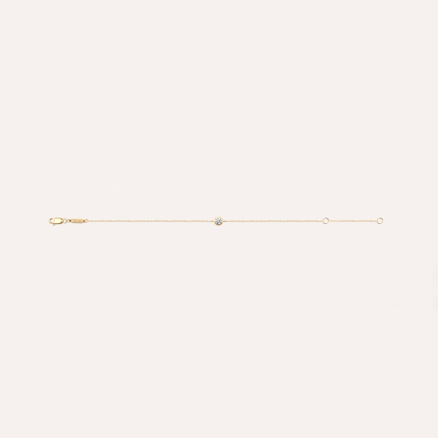 Diamonds and gold solitaire mini Elia bracelet