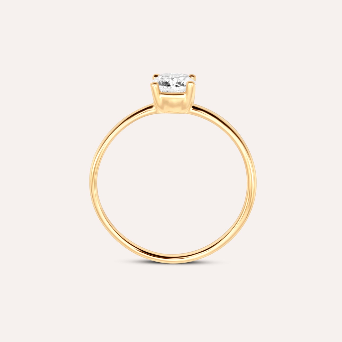 Diamonds and gold solitaire medium Elia ring