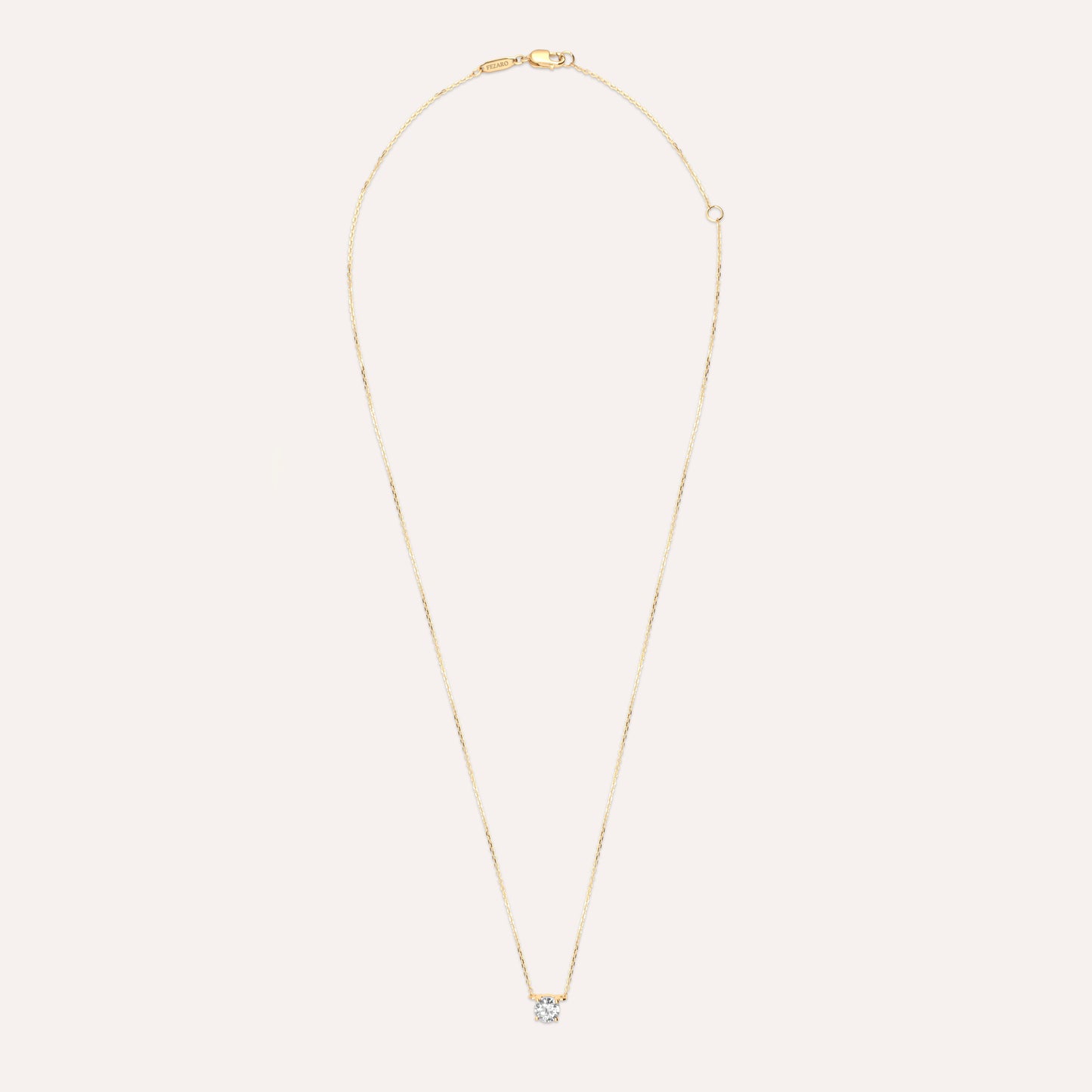 Diamonds and gold solitaire large Elia necklace
