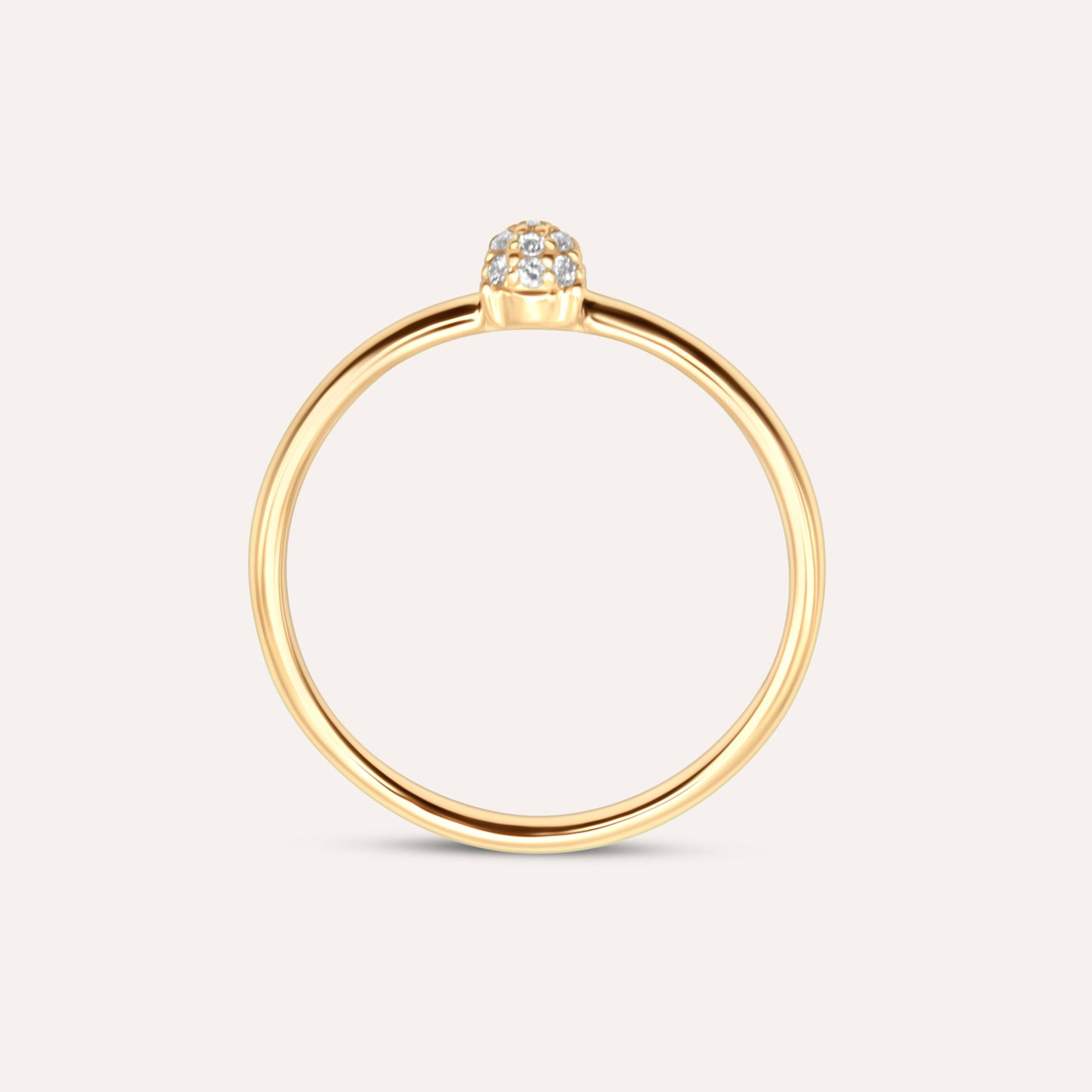 Diamond and gold Orla drop solitary ring
