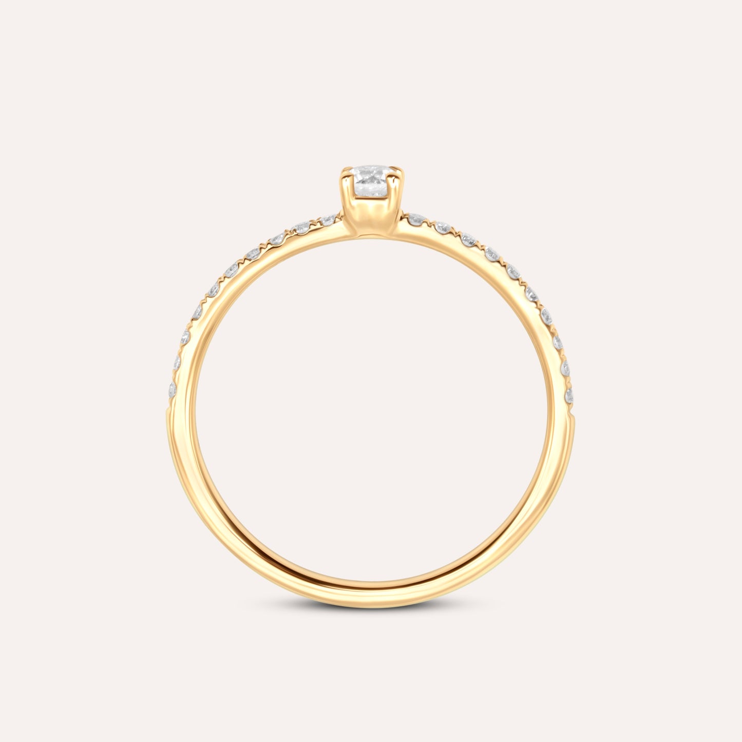 Diamond and gold seren solitary ring