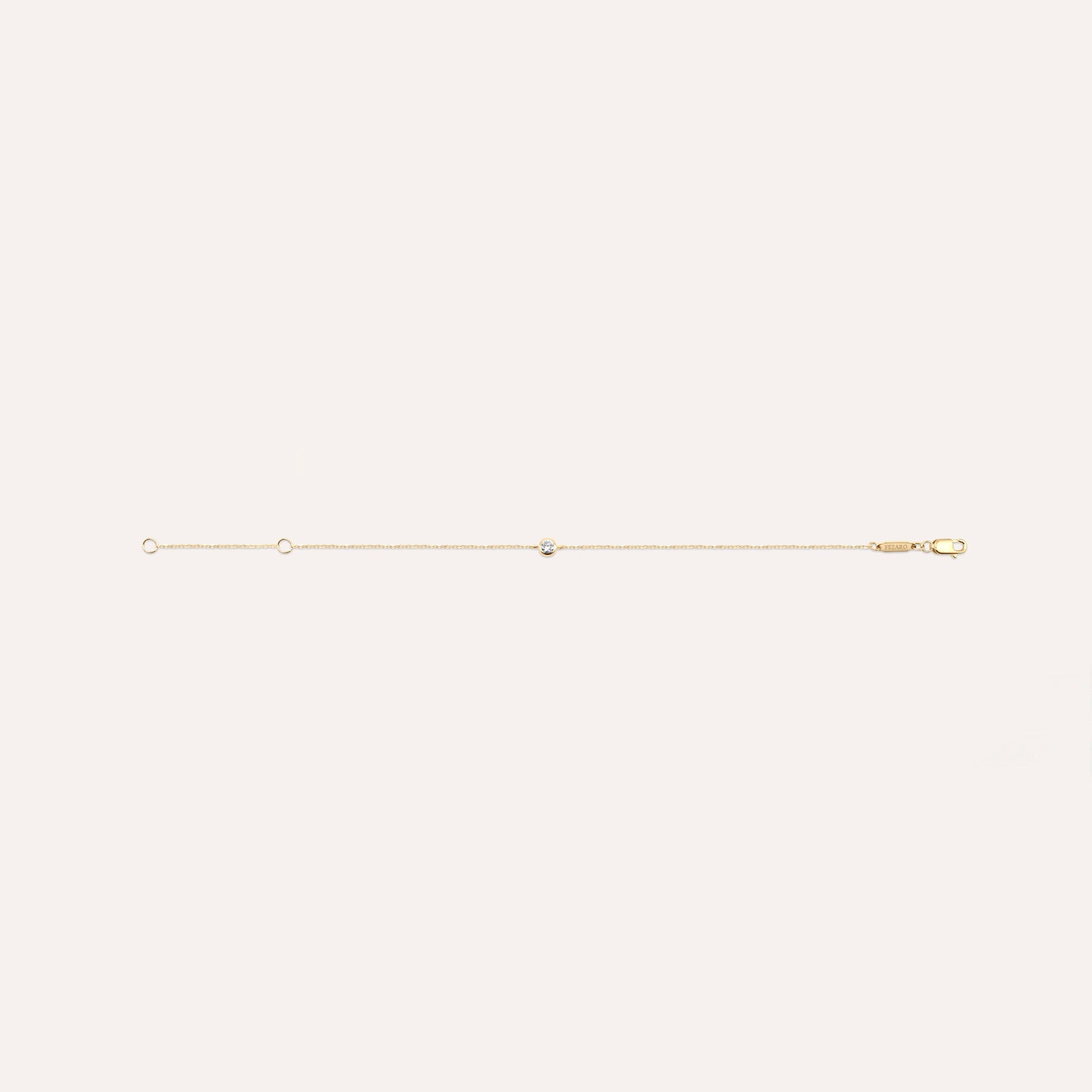 Diamonds and gold solitaire medium Elia bracelet