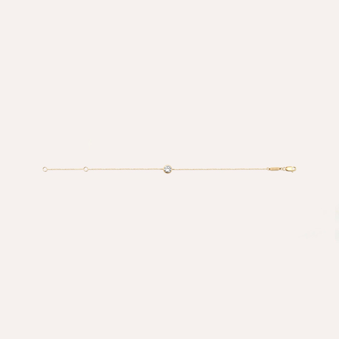 Diamonds and gold solitaire large Elia bracelet