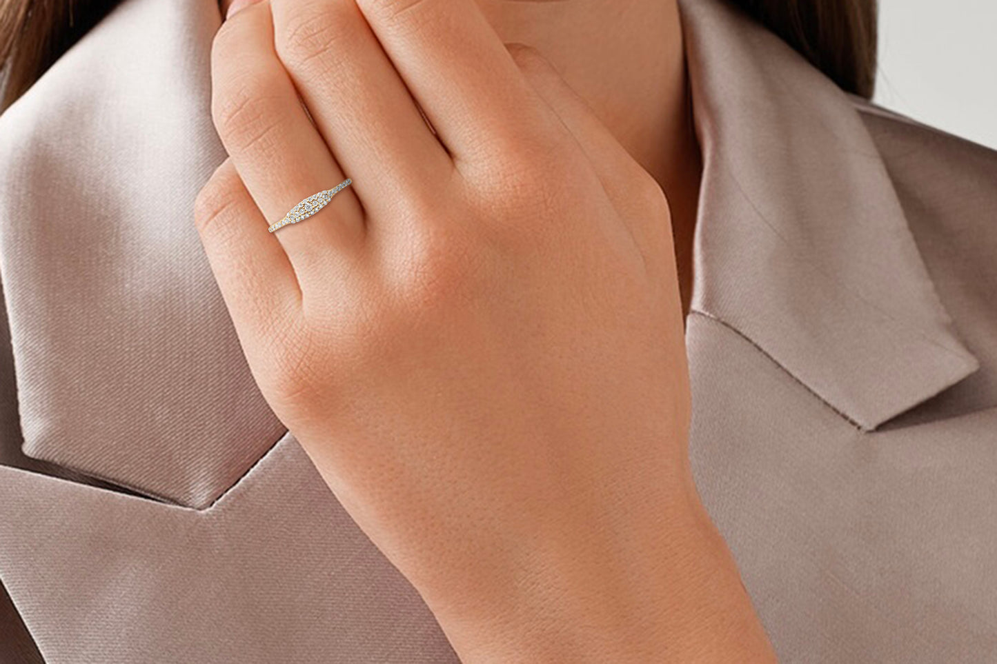 Diamonds and Gold Solene Stamp Ring