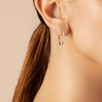 Diamond And Gold Seren Hoops