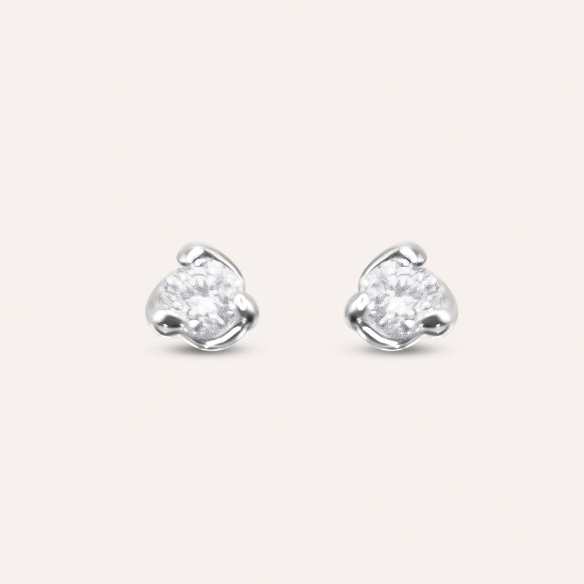 Diamond and white gold solitaire studs