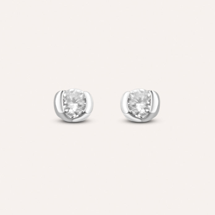 Diamond and white gold solitaire studs