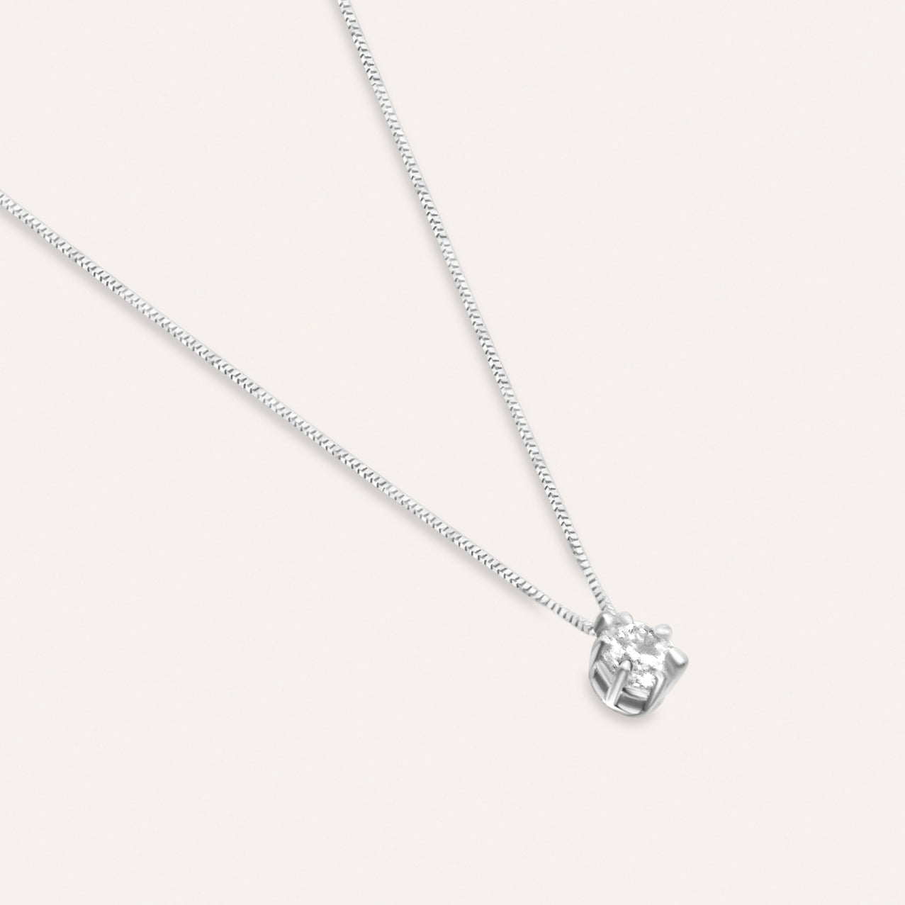 Diamond and white gold solitaire necklace