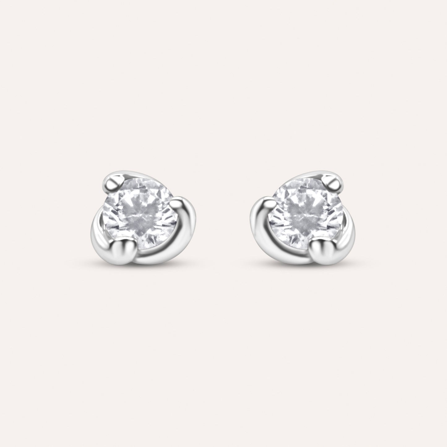 Diamond and white gold solitaire studs