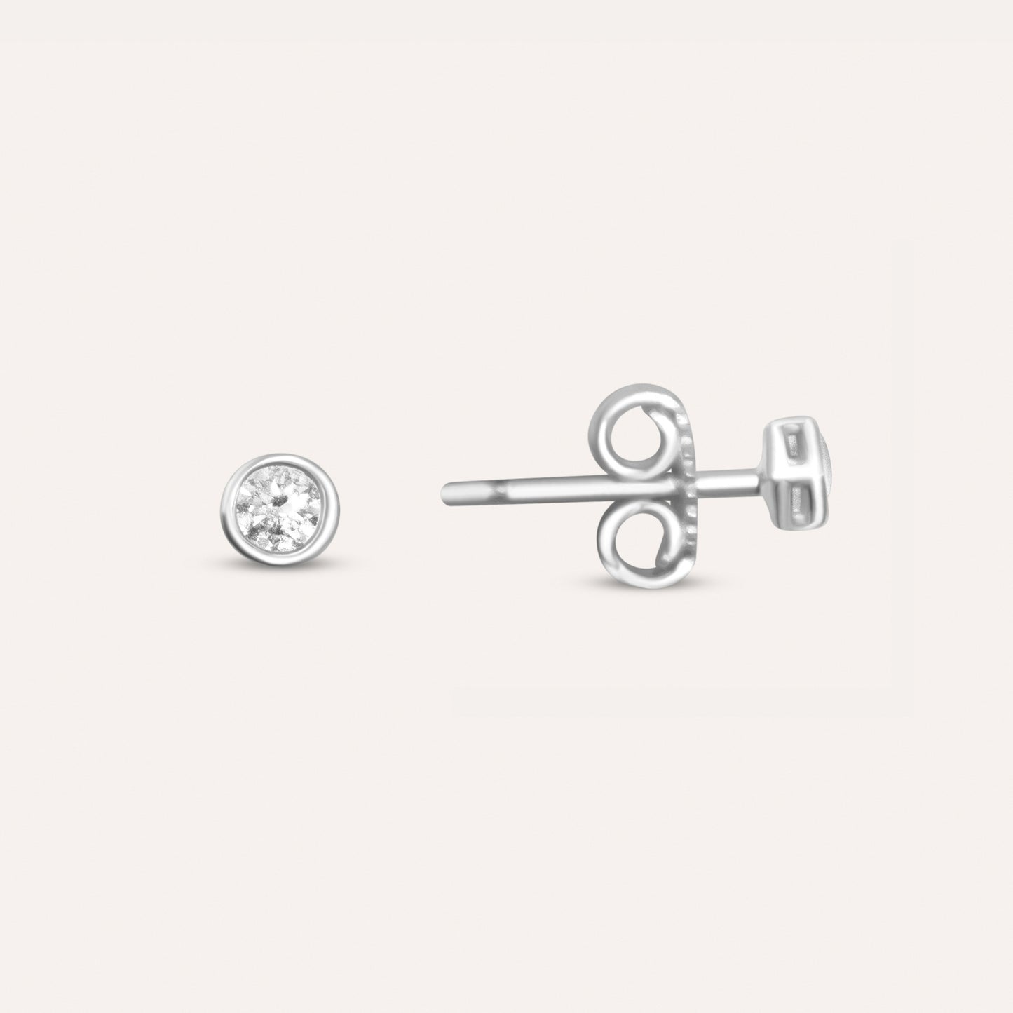 Diamond and white gold solitaire studs