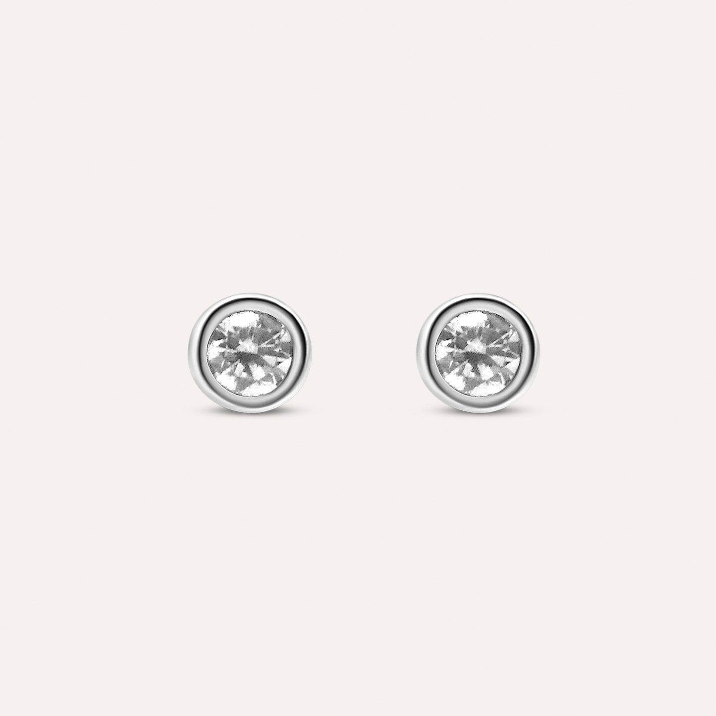 Diamond and white gold solitaire studs
