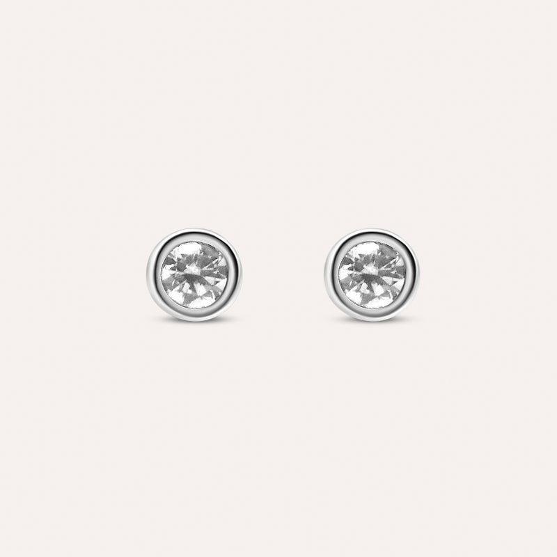 Diamond and white gold solitaire studs