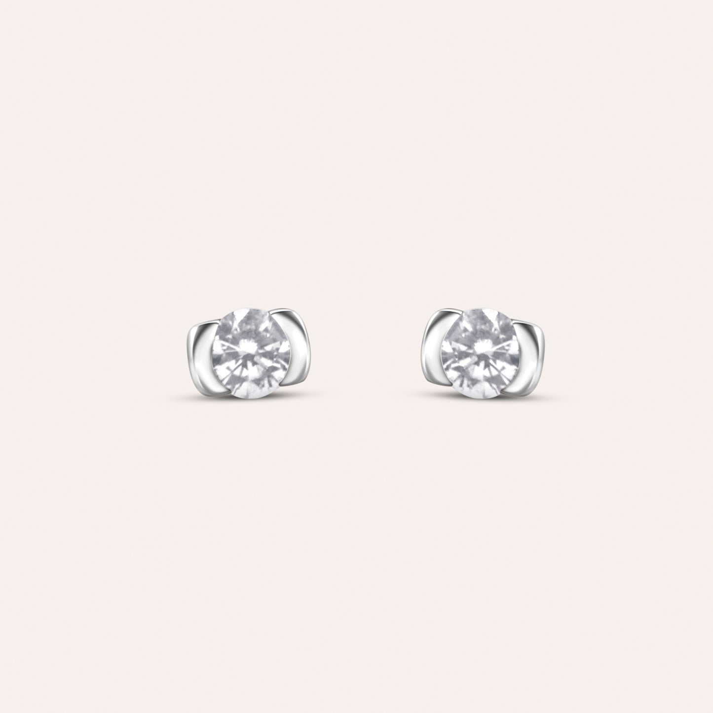 Diamond and white gold solitaire studs