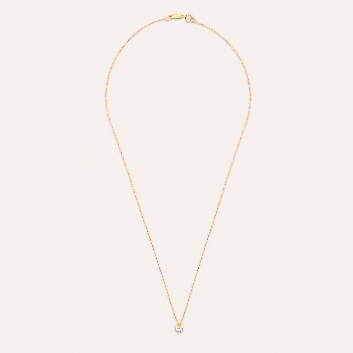Diamond and gold solitaire necklace