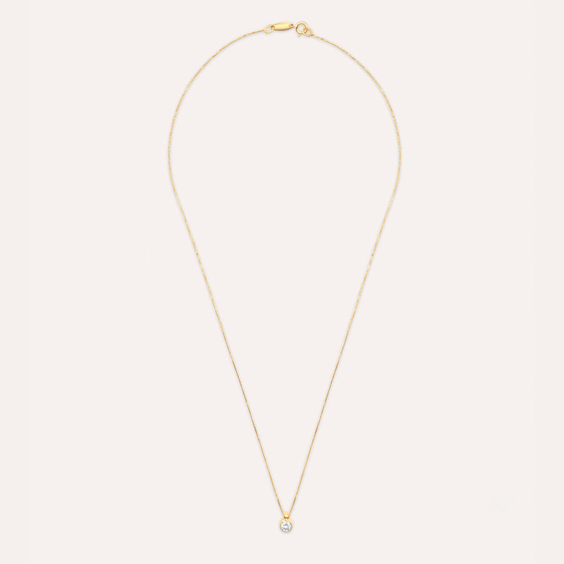 Diamond and gold solitaire necklace