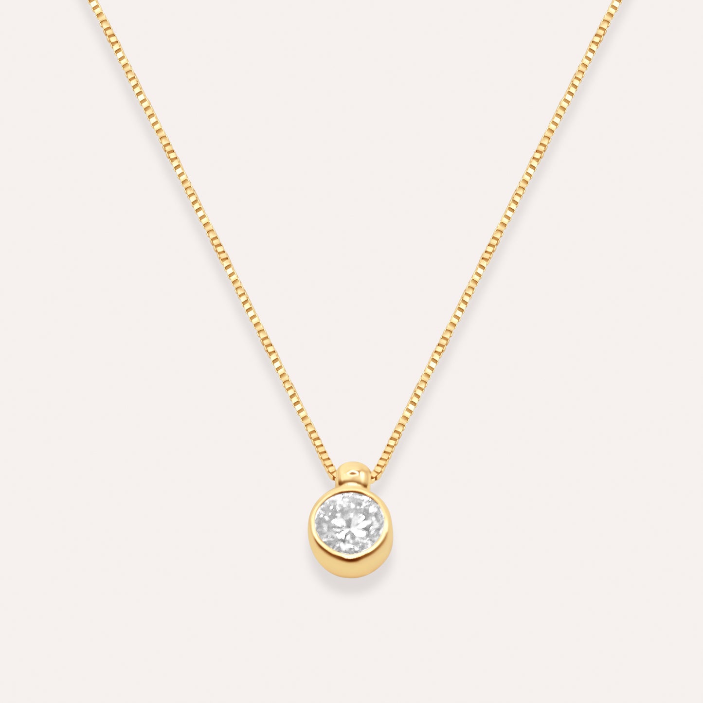 Diamond and gold solitaire necklace