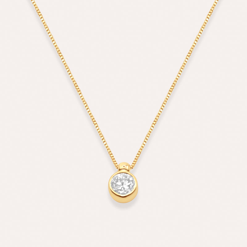 Diamond and gold solitaire necklace