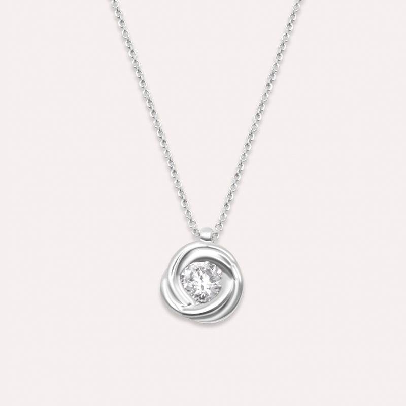 Diamond and gold flower solitaire necklace