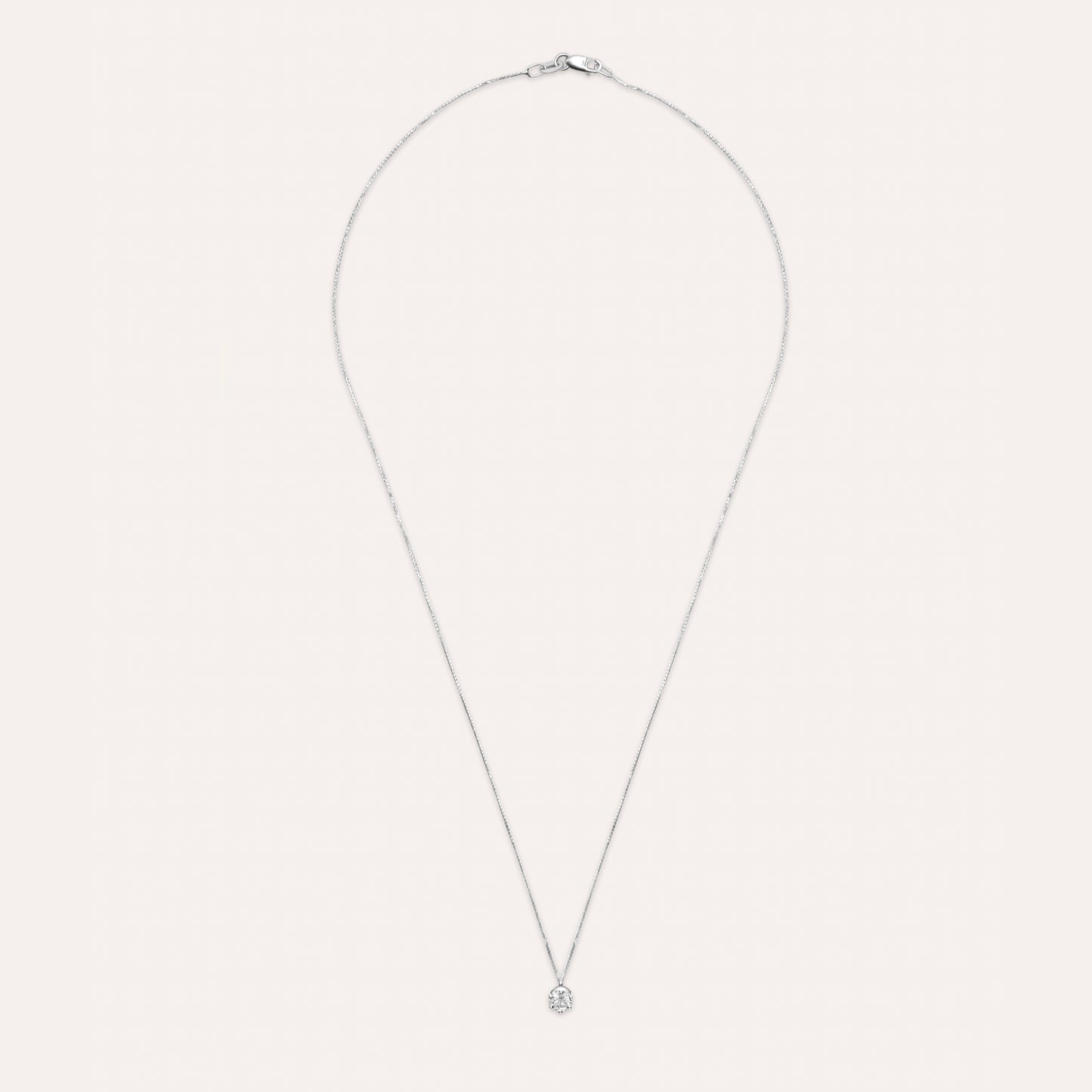 Diamond and white gold solitaire necklace