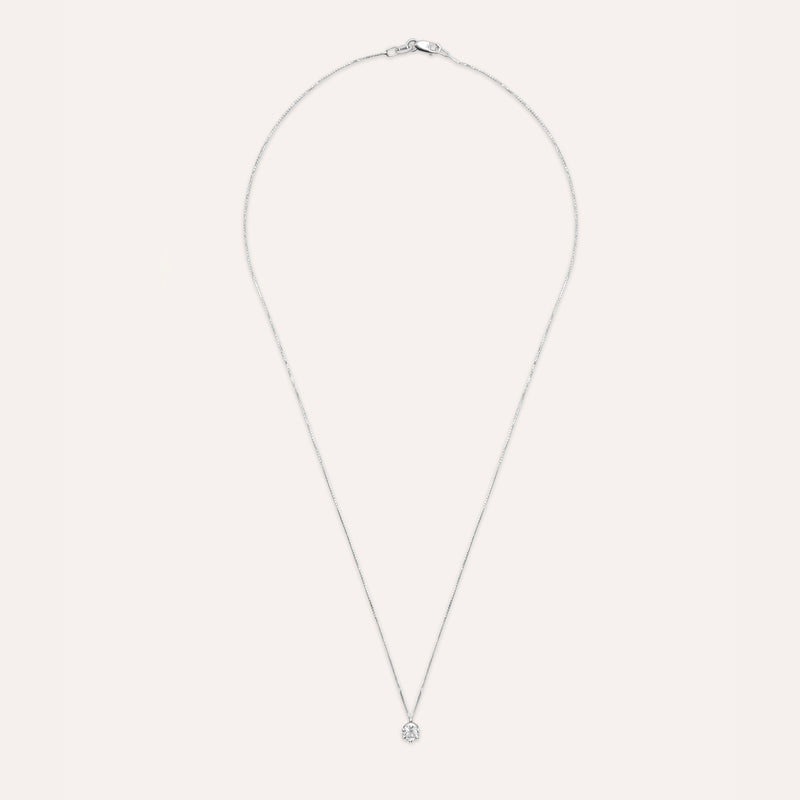 Diamond and white gold solitaire necklace