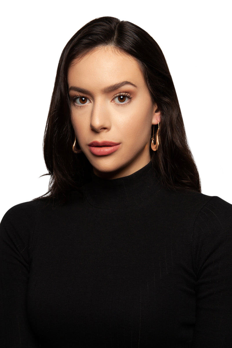 Tear Drop Chunky Hoop Earrings