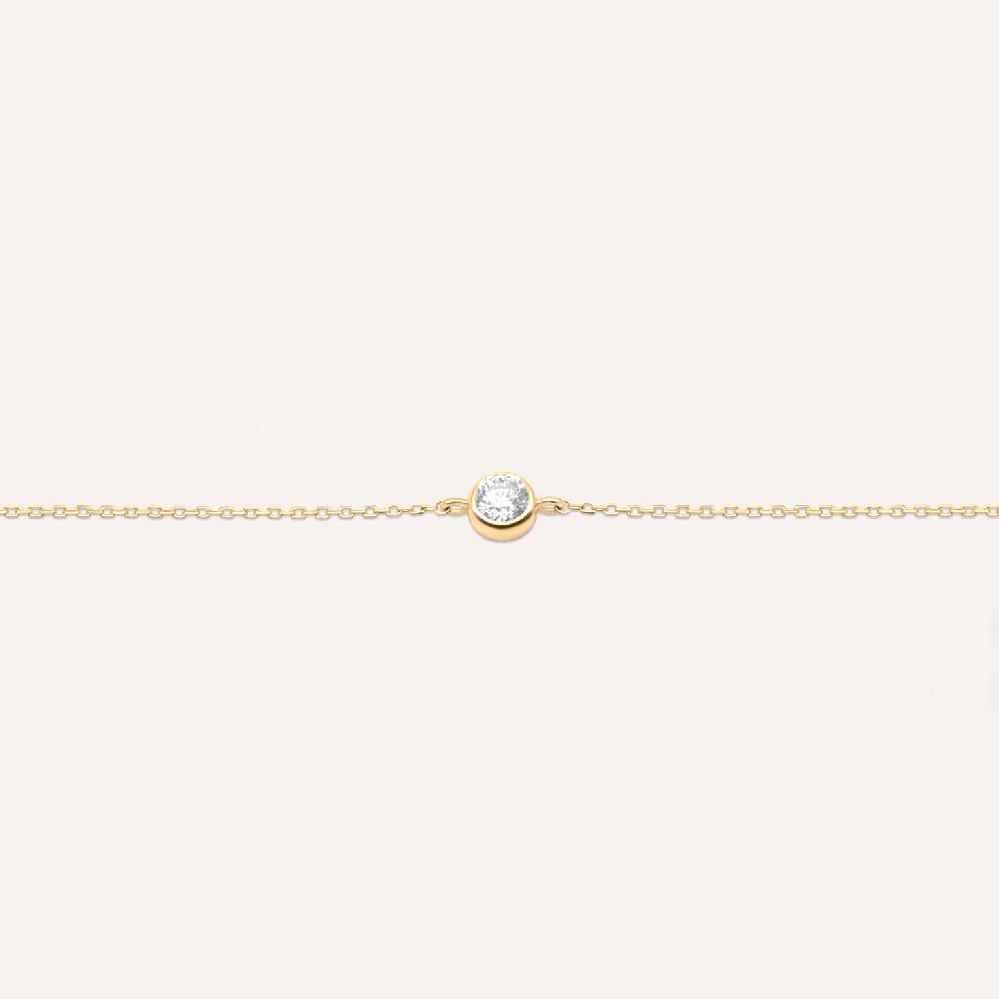 Diamonds and gold solitaire mini Elia bracelet