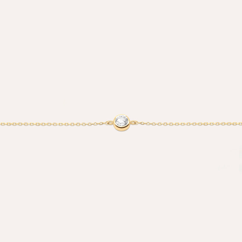 Diamonds and gold solitaire mini Elia bracelet