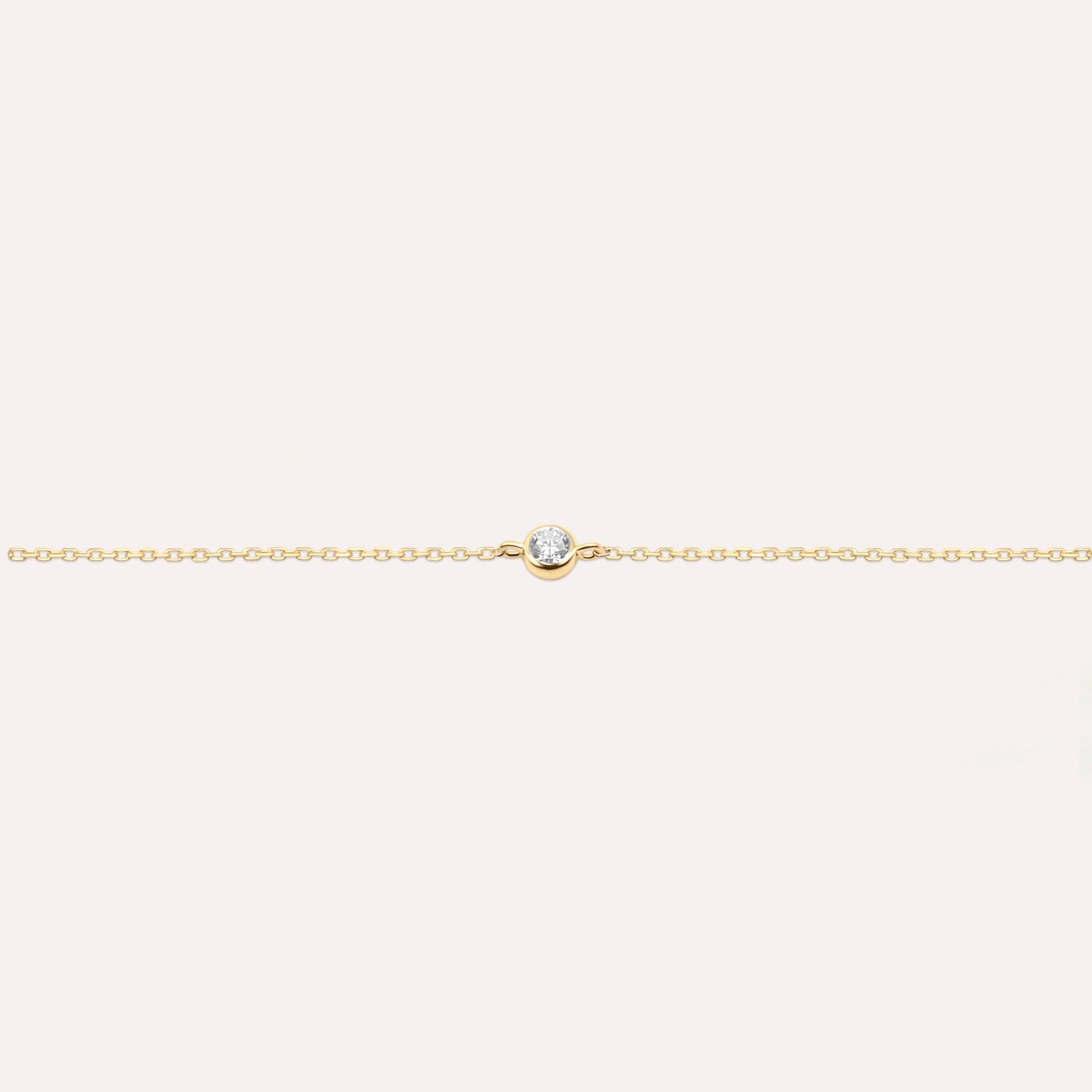 Diamonds and gold solitaire medium Elia bracelet