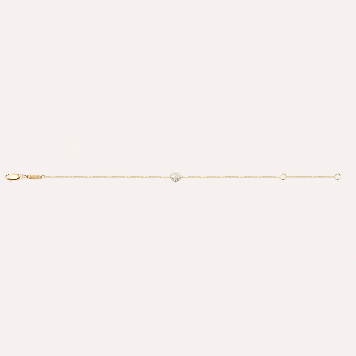Diamond and gold heart bracelet