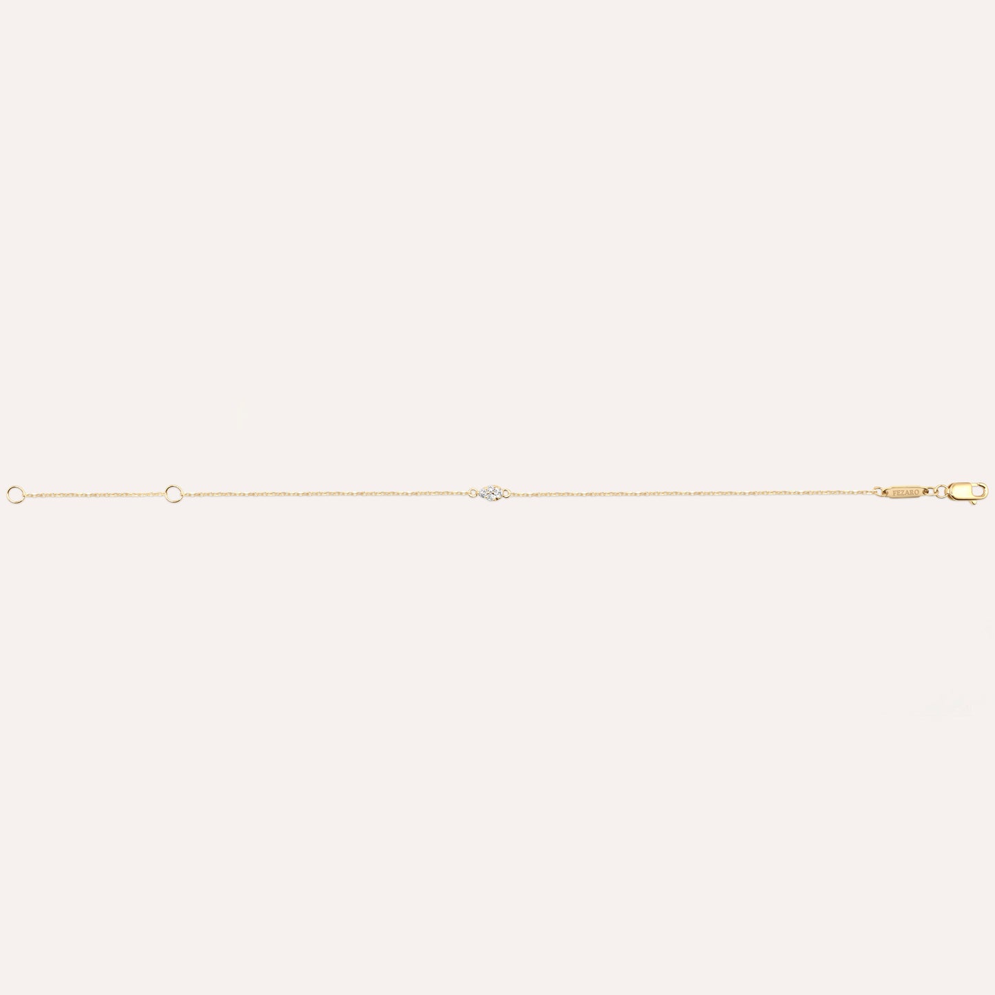 Diamond and gold pear bracelet